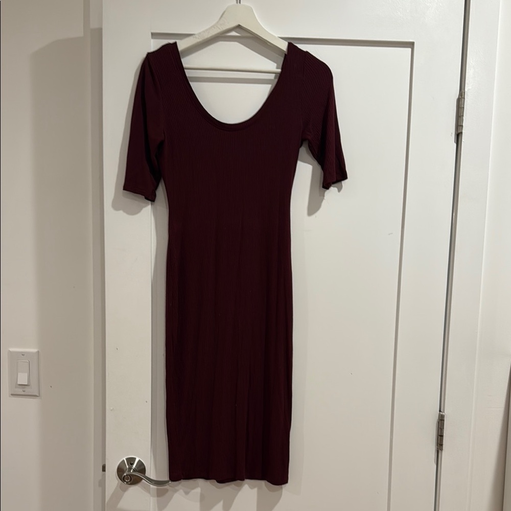 Fashion Nova Black Sheath Midi Dress Scoop Neck